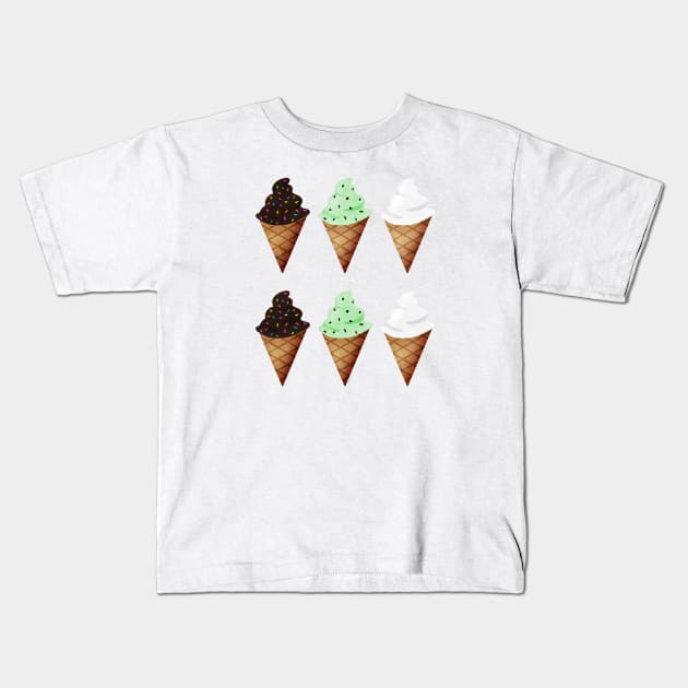 Ice Cream Cones Kids T-Shirt by Kelly Louise Art